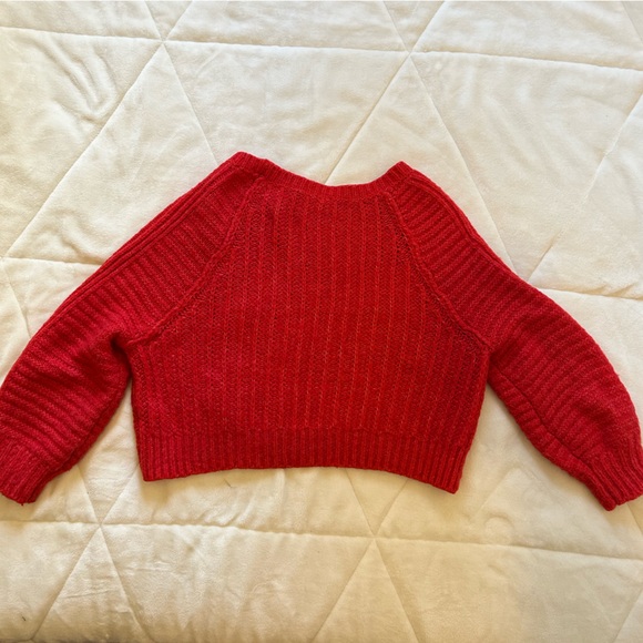Free People Red Cropped Sweater - Picture 5 of 5